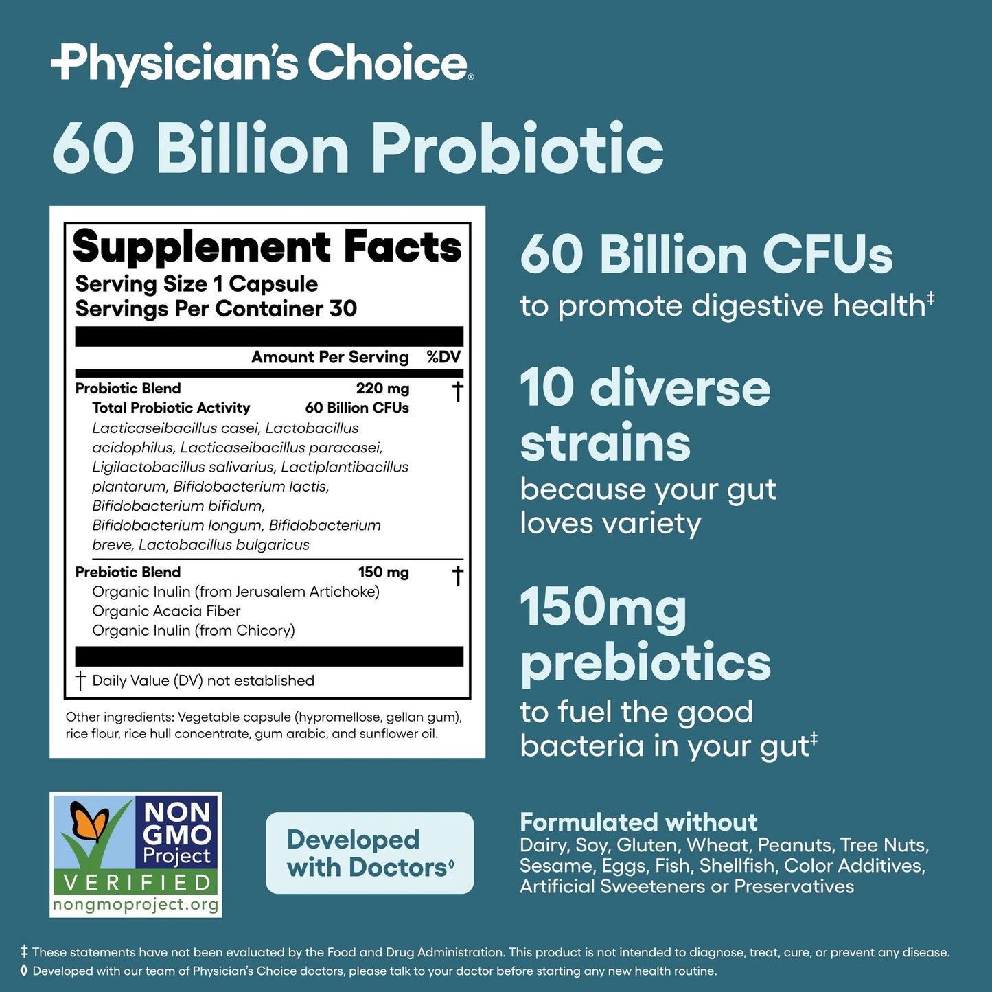【Physician's CHOICE Site】 Probiotics 60 Billion CFU -60ct